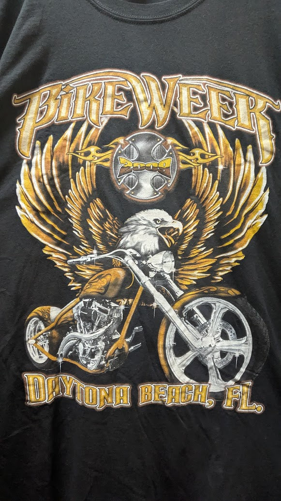 Daytona Beach Bike Week Eagle & Motorcycle T-Shirt – Men’s 3XL