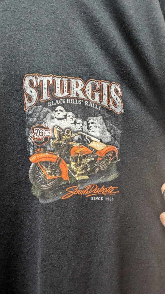 2016 Sturgis Black Hills Rally 76th Annual T-Shirt – Men’s Large