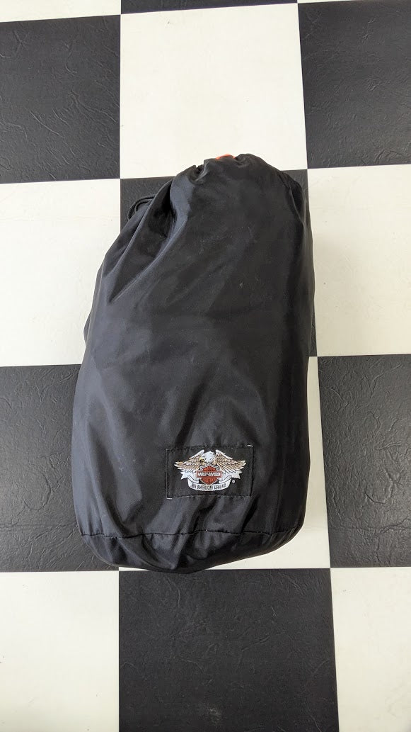 Vintage Harley-Davidson 2-Pc Motorcycle Rain Suit Orange Black Reflective XL