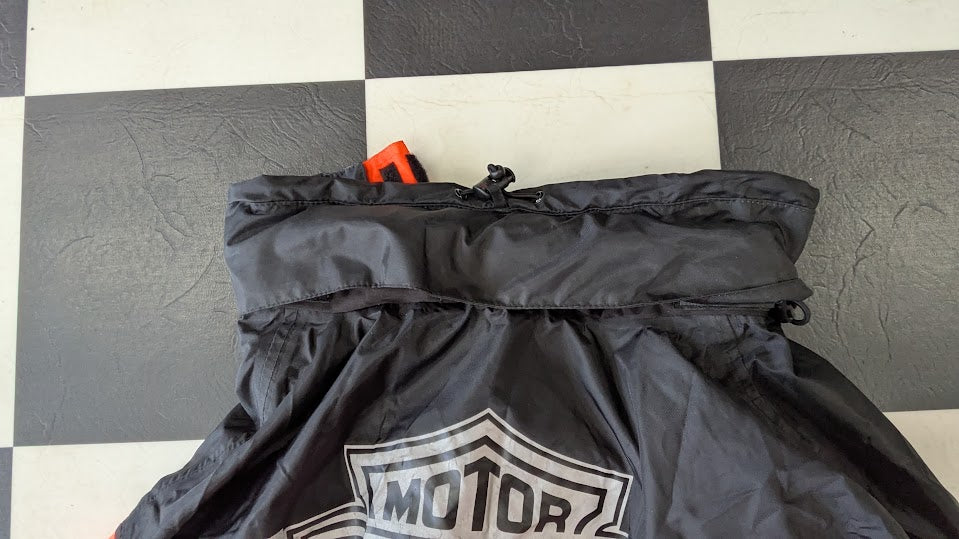 Vintage Harley-Davidson 2-Pc Motorcycle Rain Suit Orange Black Reflective XL