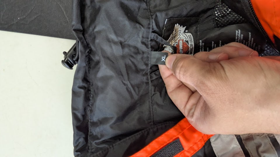 Vintage Harley-Davidson 2-Pc Motorcycle Rain Suit Orange Black Reflective XL