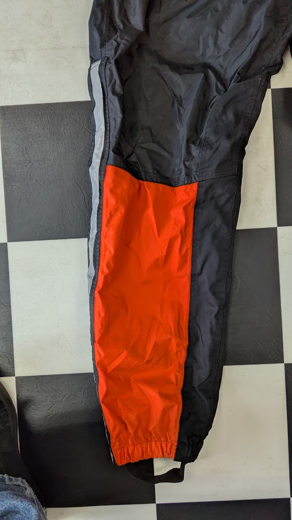 Vintage Harley-Davidson 2-Pc Motorcycle Rain Suit Orange Black Reflective XL