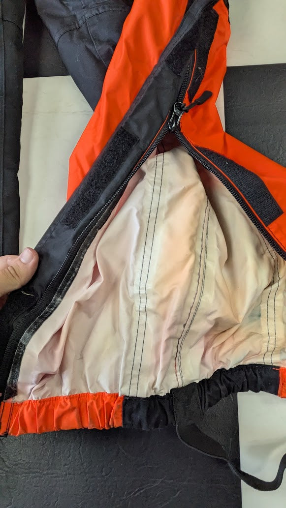 Vintage Harley-Davidson 2-Pc Motorcycle Rain Suit Orange Black Reflective XL