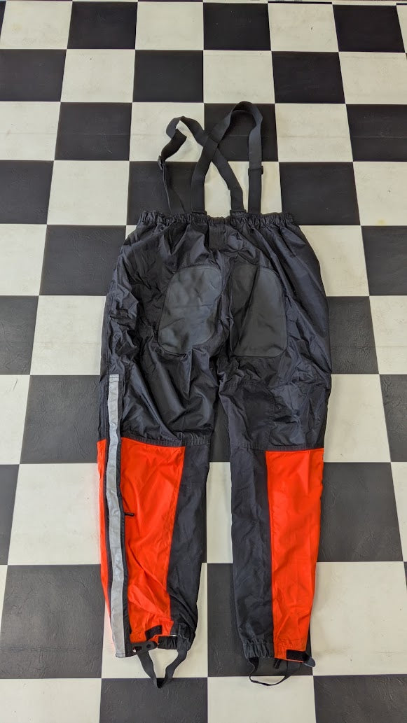 Vintage Harley-Davidson 2-Pc Motorcycle Rain Suit Orange Black Reflective XL