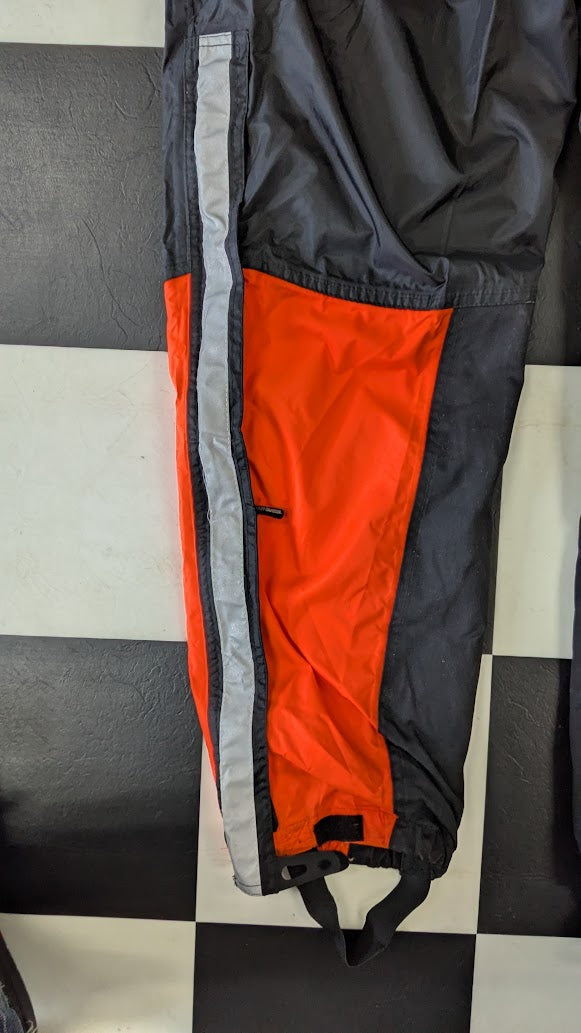 Vintage Harley-Davidson 2-Pc Motorcycle Rain Suit Orange Black Reflective XL