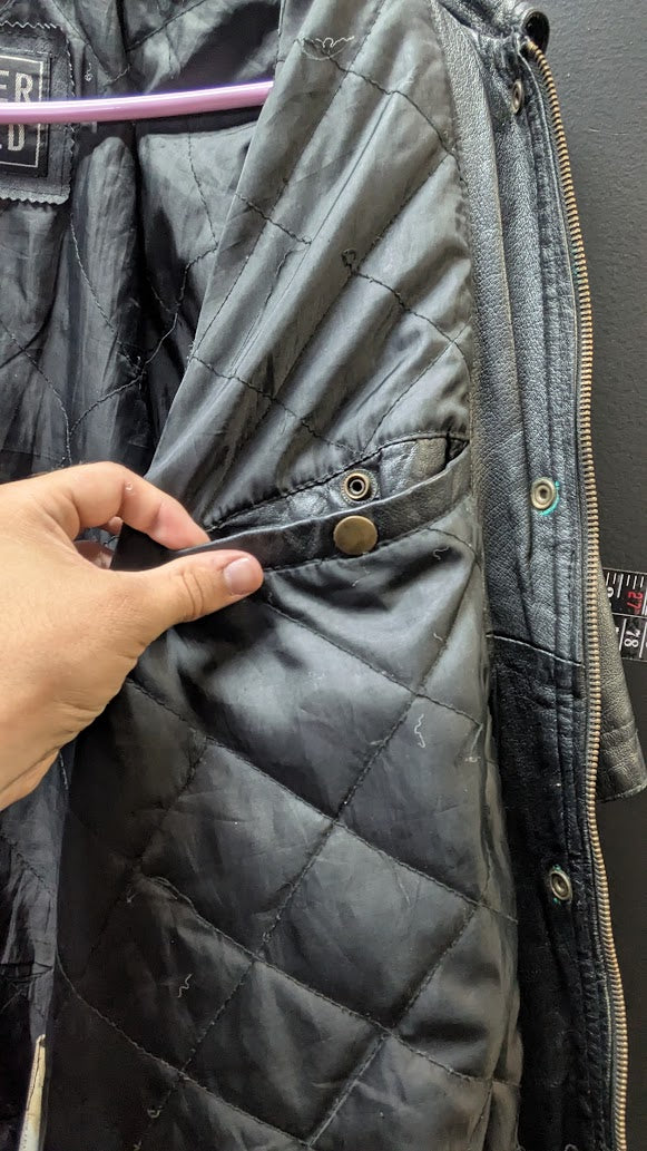 Vintage 90s Leather Limited Genuine Leather Motorcycle Jacket Black M Grunge Biker