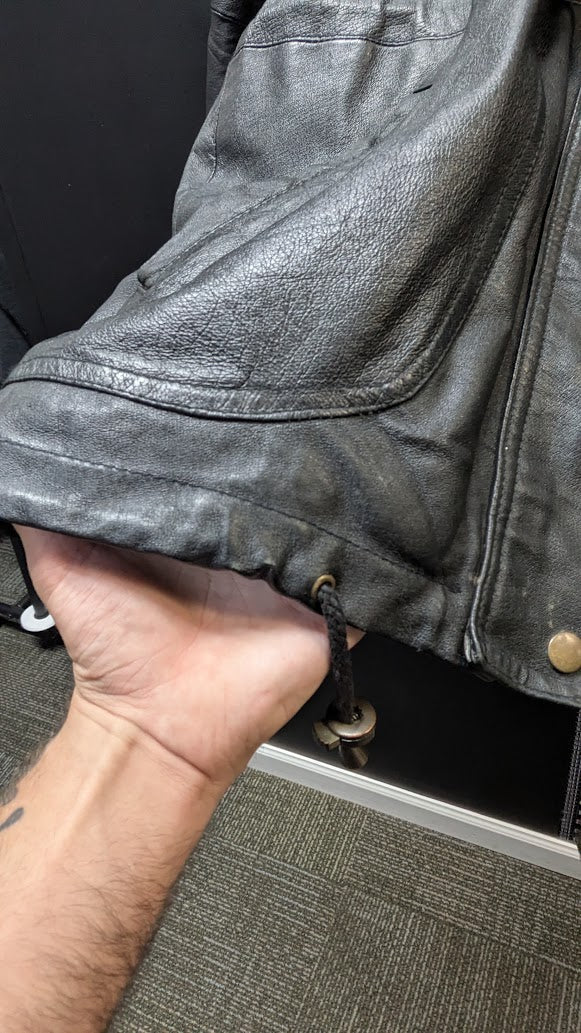 Vintage 90s Leather Limited Genuine Leather Motorcycle Jacket Black M Grunge Biker