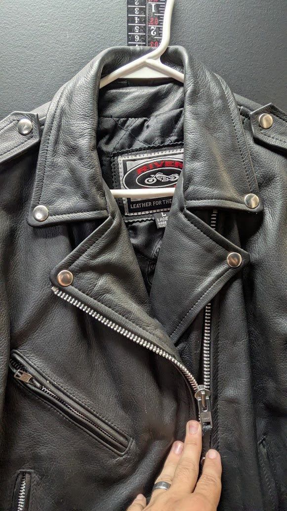 River Road Leather for the Lifestyle women's genuine leather motorcycle jacket — L