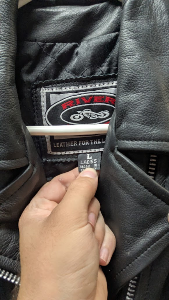 River Road Leather for the Lifestyle women's genuine leather motorcycle jacket — L