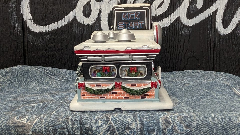 2006 Hawthorne Village Kick Start Diner Cycle City Christmas Motorcycle Village A2180 w/ COA