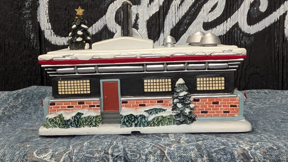 2006 Hawthorne Village Kick Start Diner Cycle City Christmas Motorcycle Village A2180 w/ COA