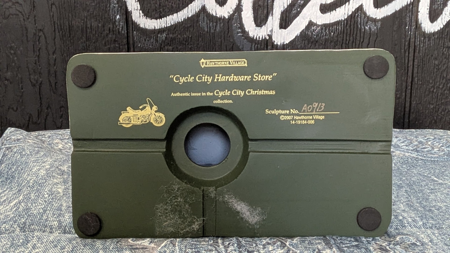 Hawthorne Village Cycle City Hardware Store 2007 #006 Christmas Village COA
