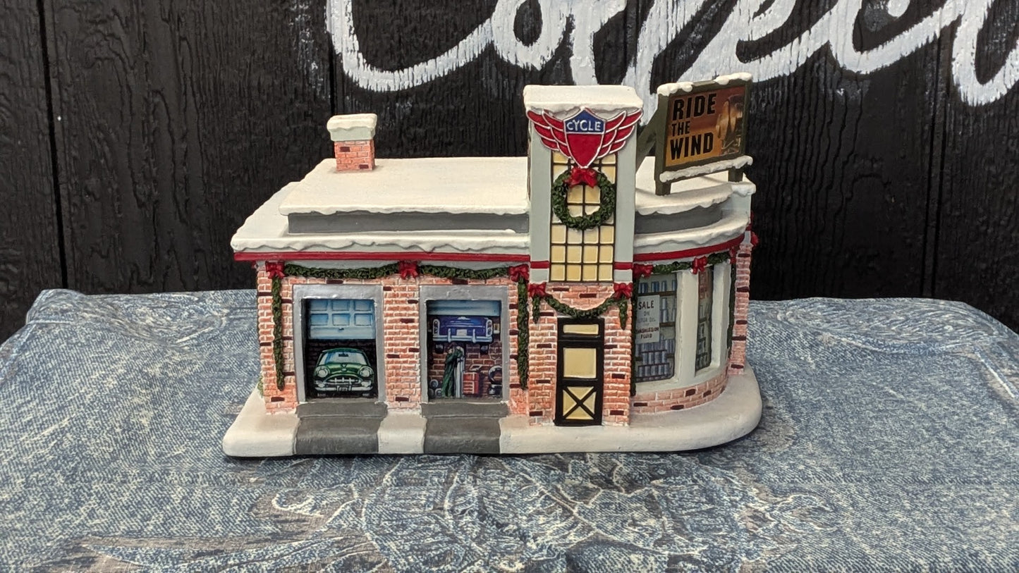 Hawthorne Village Cycle City Gas Station 2006 #003 Christmas Village COA