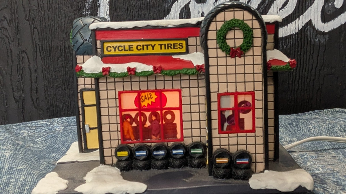 Hawthorne Village Cycle City Tires 2008 #008 Christmas Village COA Light