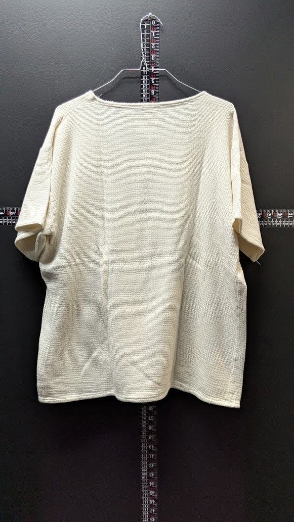 Harley-Davidson Women’s Cream Waffle Knit Top Embroidered Wings Cotton Deluxe