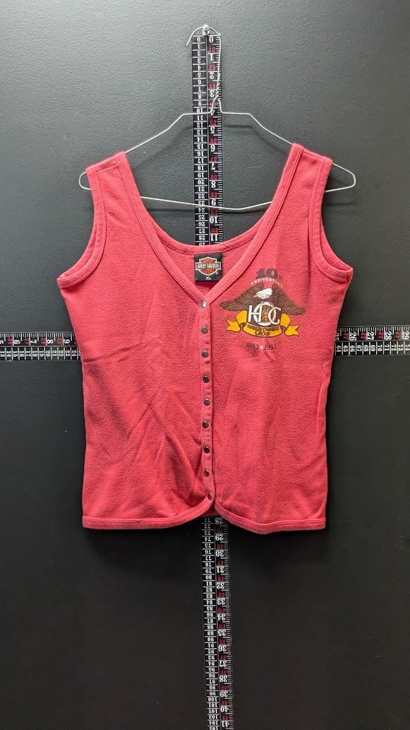 Vintage 1993 Harley-Davidson HOG 10th Anniversary Women’s XL Snap Tank Top