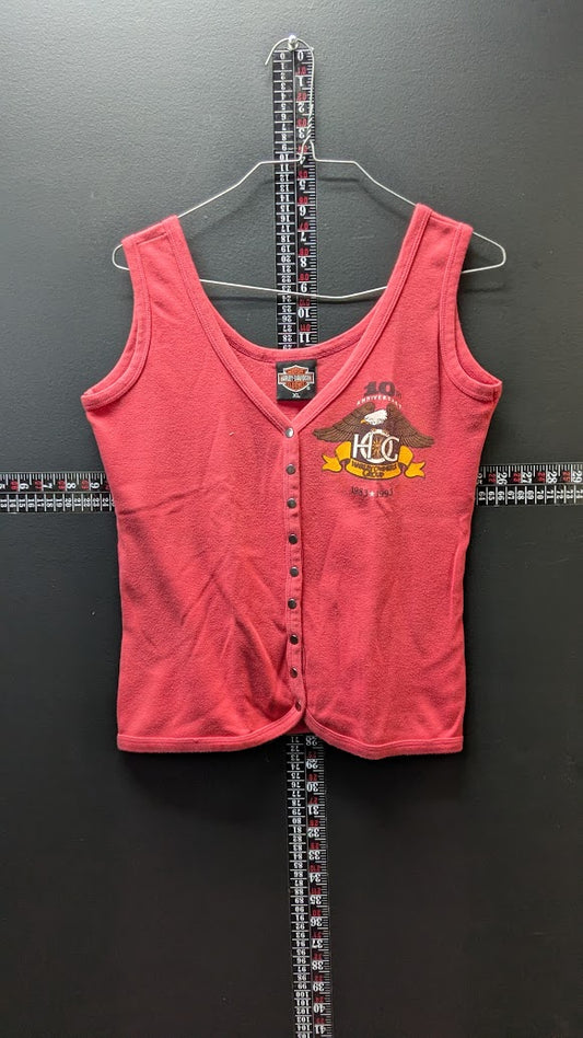 Vintage 1993 Harley-Davidson HOG 10th Anniversary Women’s XL Snap Tank Top