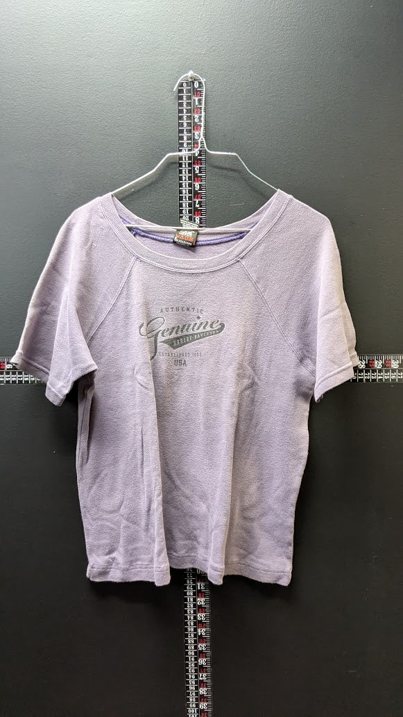 Vintage 2001 Harley-Davidson Women’s XL Purple T-Shirt Bangor Maine Y2K
