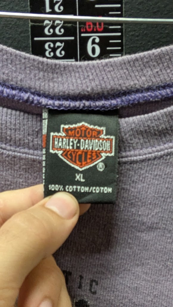 Vintage 2001 Harley-Davidson Women’s XL Purple T-Shirt Bangor Maine Y2K