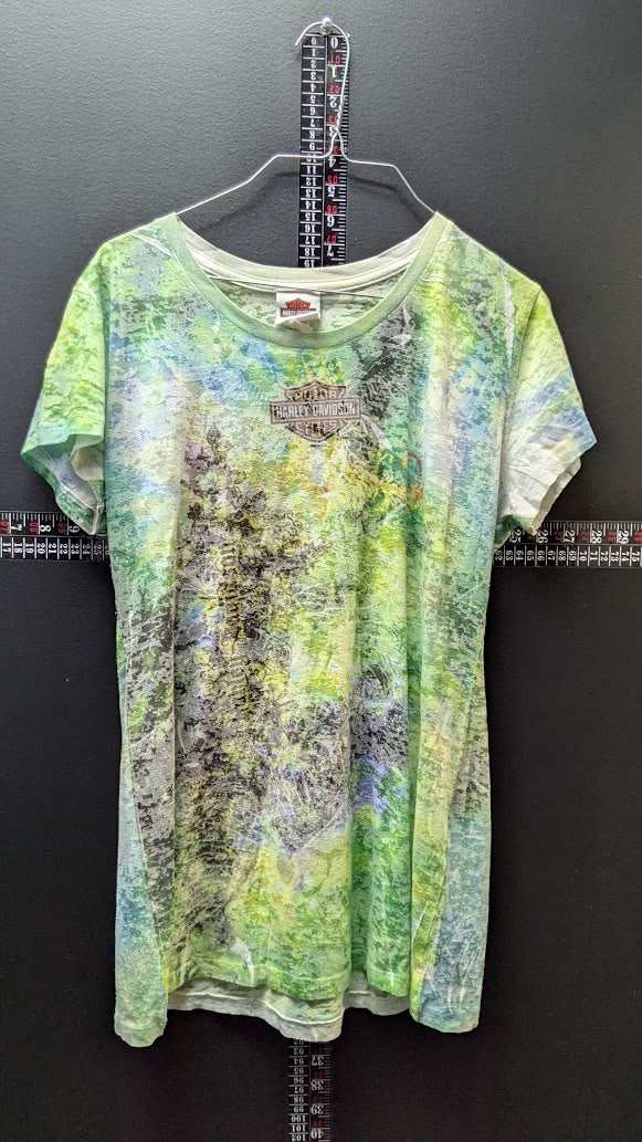 Harley-Davidson Women’s 2X Gainesville FL Green Burnout Graphic T-Shirt