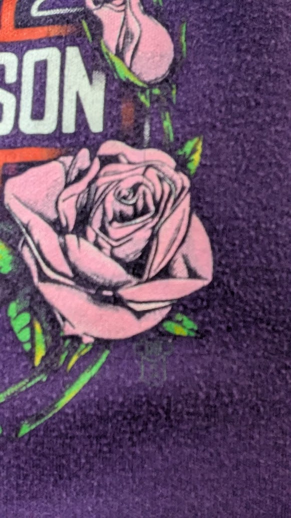 3D Emblem Harley-Davidson Women’s Medium Purple Tie Front Tank Top Eagle Roses