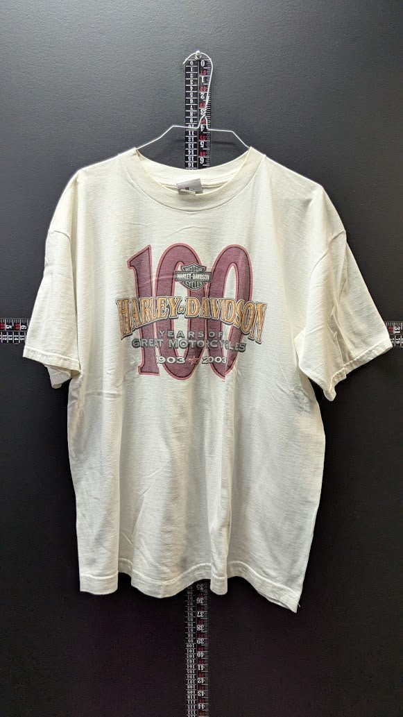 2003 Harley-Davidson 100th Anniversary T-Shirt Men’s XL Milwaukee WI Double Sided