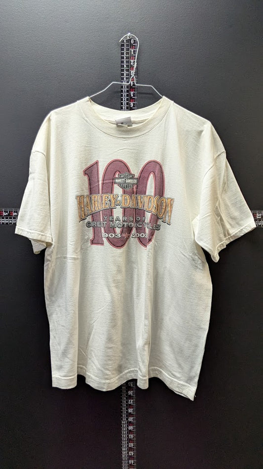 2003 Harley-Davidson 100th Anniversary T-Shirt Men’s XL Milwaukee WI Double Sided