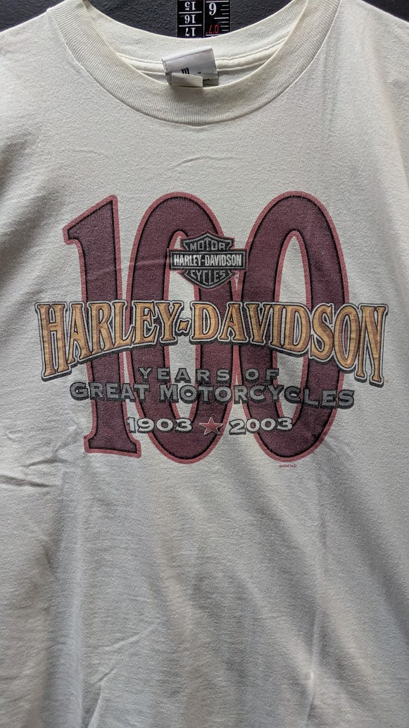 2003 Harley-Davidson 100th Anniversary T-Shirt Men’s XL Milwaukee WI Double Sided