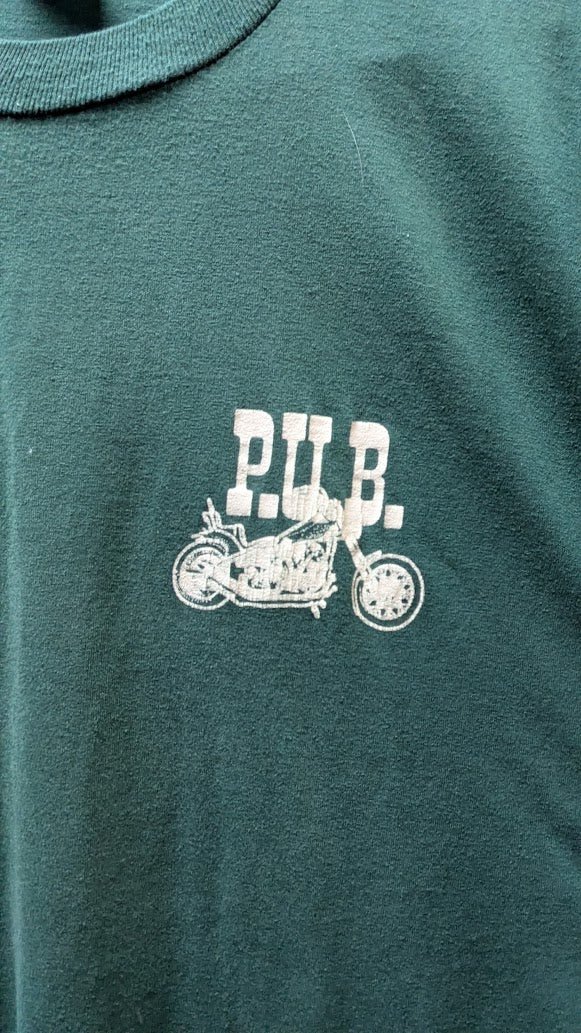 Vintage 90s P.U.B. Motorcycle T-Shirt Men’s XL Moline Ohio USA Made Biker Tee