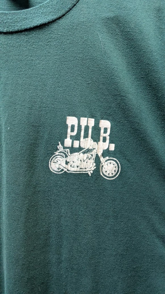Vintage 90s P.U.B. Motorcycle T-Shirt Men’s XL Moline Ohio USA Made Biker Tee