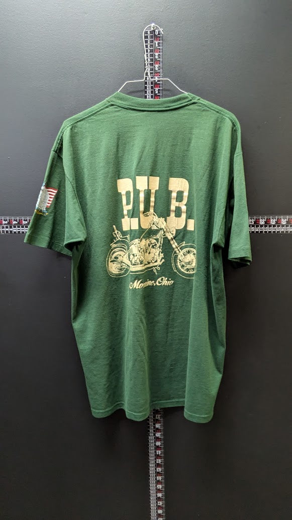 Vintage 90s P.U.B. Motorcycle T-Shirt Men’s XL Moline Ohio USA Made Biker Tee