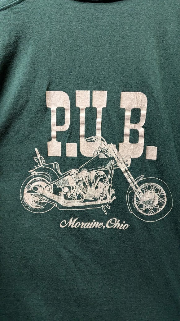 Vintage 90s P.U.B. Motorcycle T-Shirt Men’s XL Moline Ohio USA Made Biker Tee