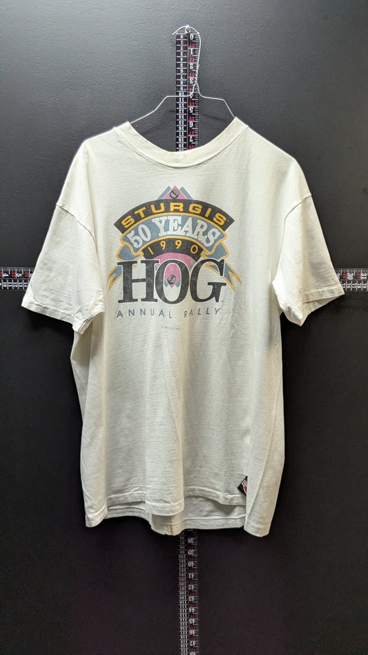 Vintage 1990 Sturgis 50th Anniversary HOG Rally T-Shirt XL Harley-Davidson USA