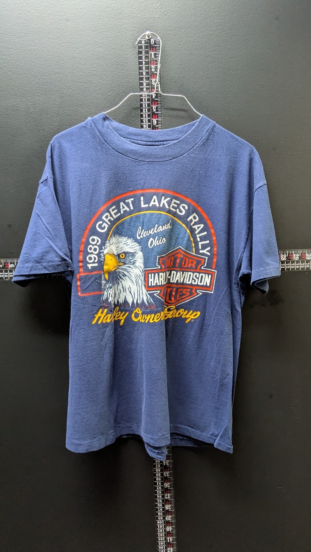 Vintage 1989 Harley-Davidson Great Lakes Rally HOG T-Shirt Men’s Large Cleveland Ohio