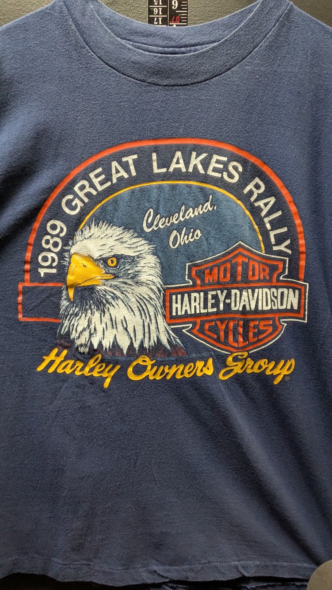 Vintage 1989 Harley-Davidson Great Lakes Rally HOG T-Shirt Men’s Large Cleveland Ohio