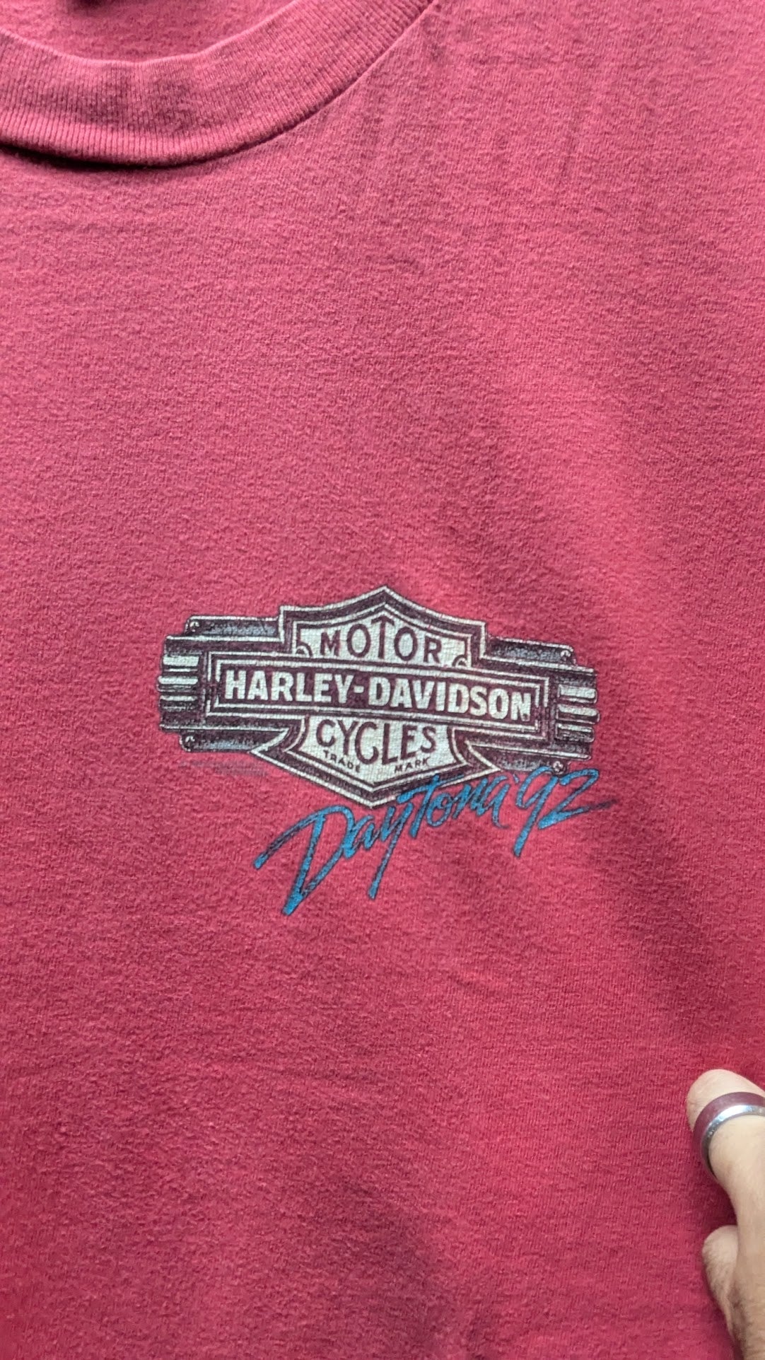 Vintage 1992 Harley-Davidson Daytona ’92 T-Shirt Men’s Large Red Hanes Beefy-T