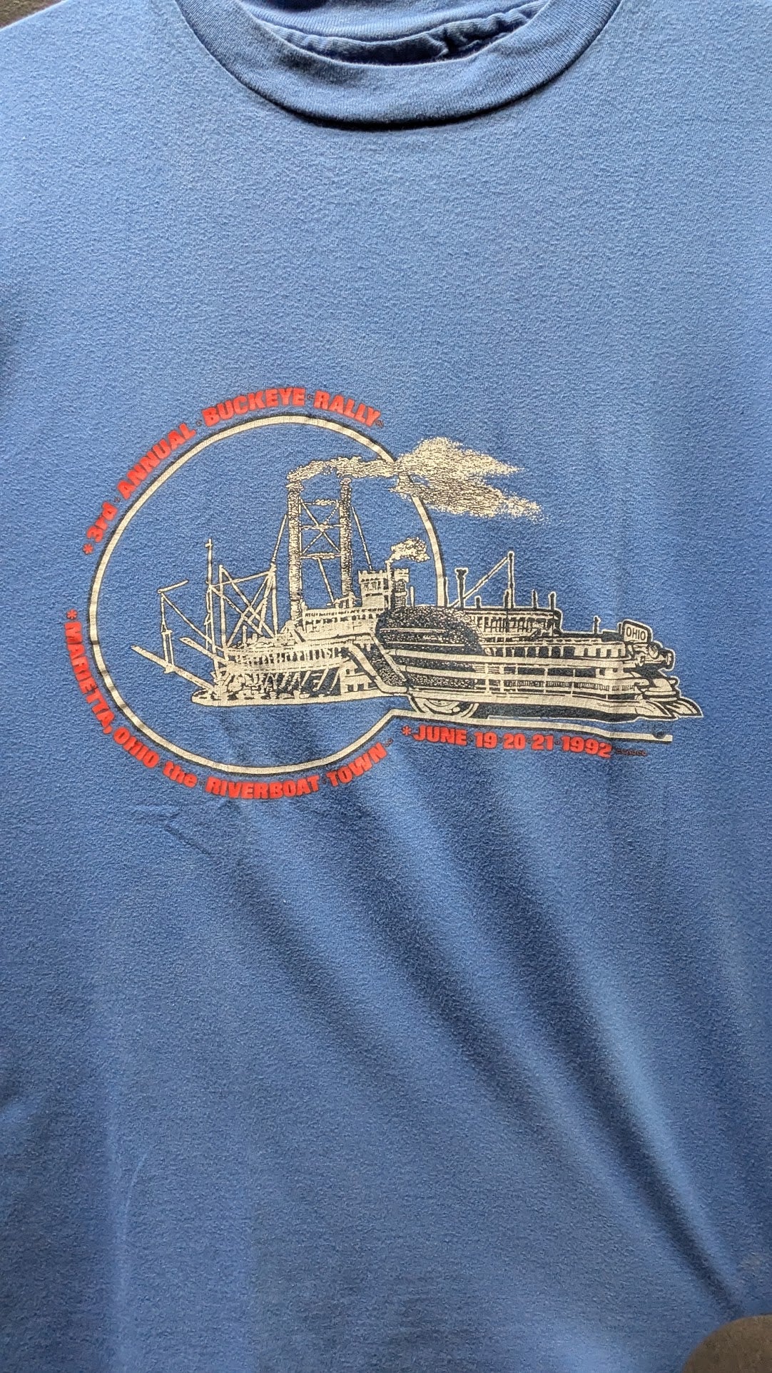 Vintage 1992 Harley-Davidson HOG Buckeye Rally T-Shirt XL Marietta Ohio