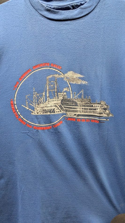 Vintage 1992 Harley-Davidson HOG Buckeye Rally T-Shirt XL Marietta Ohio