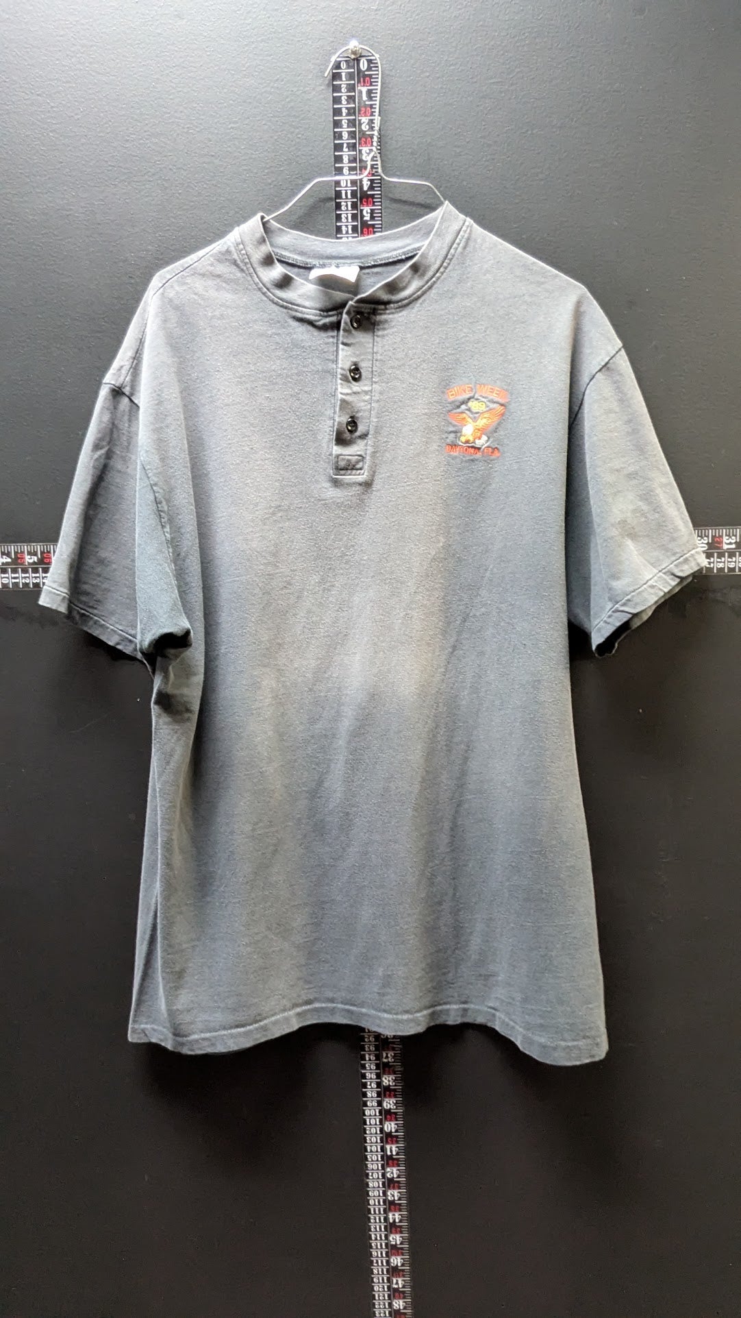 Vintage 1989 Daytona Bike Week T-Shirt XL Henley Hanes Beefy-T USA Eagle