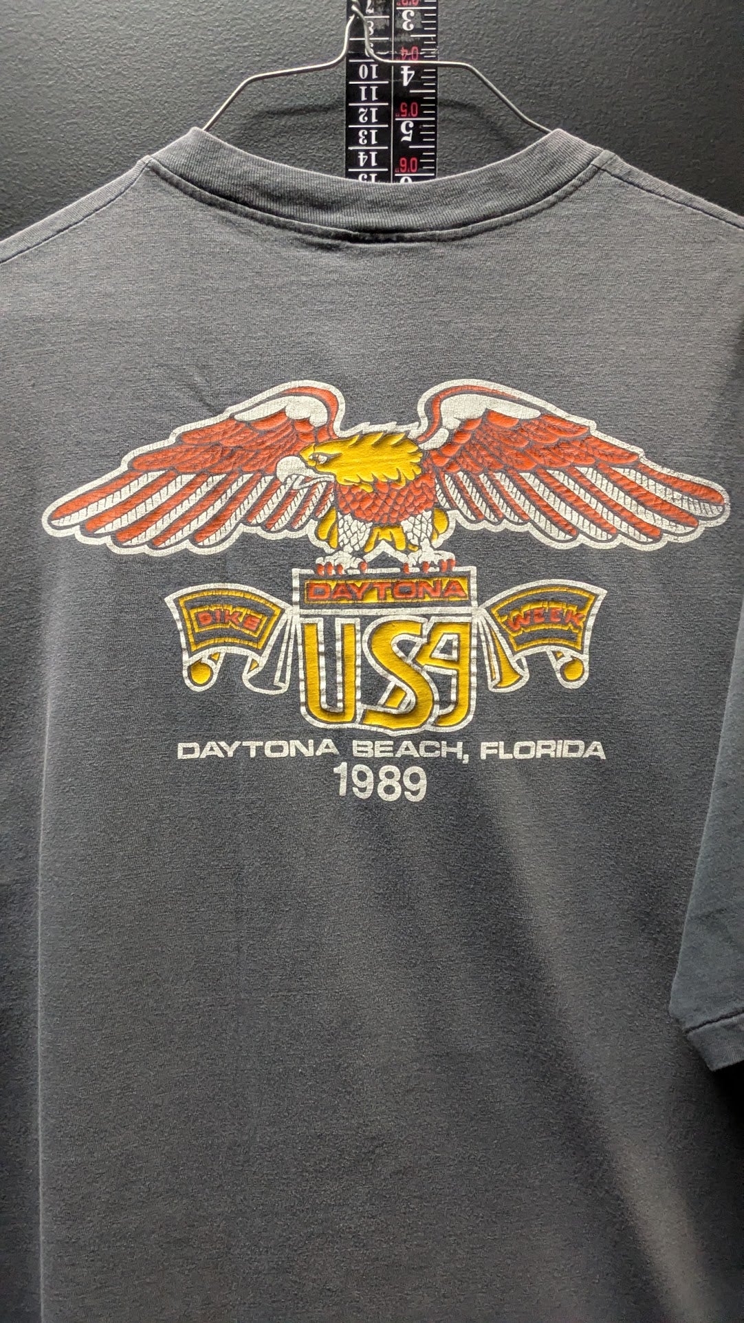 Vintage 1989 Daytona Bike Week T-Shirt XL Henley Hanes Beefy-T USA Eagle