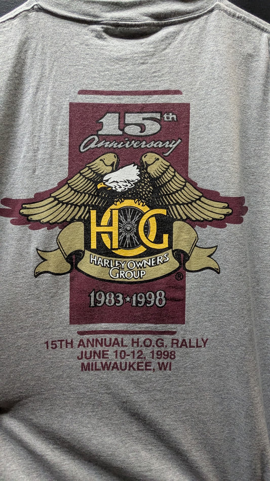 Vintage 1998 Harley-Davidson HOG 15th Anniversary Rally T-Shirt Men’s Large USA