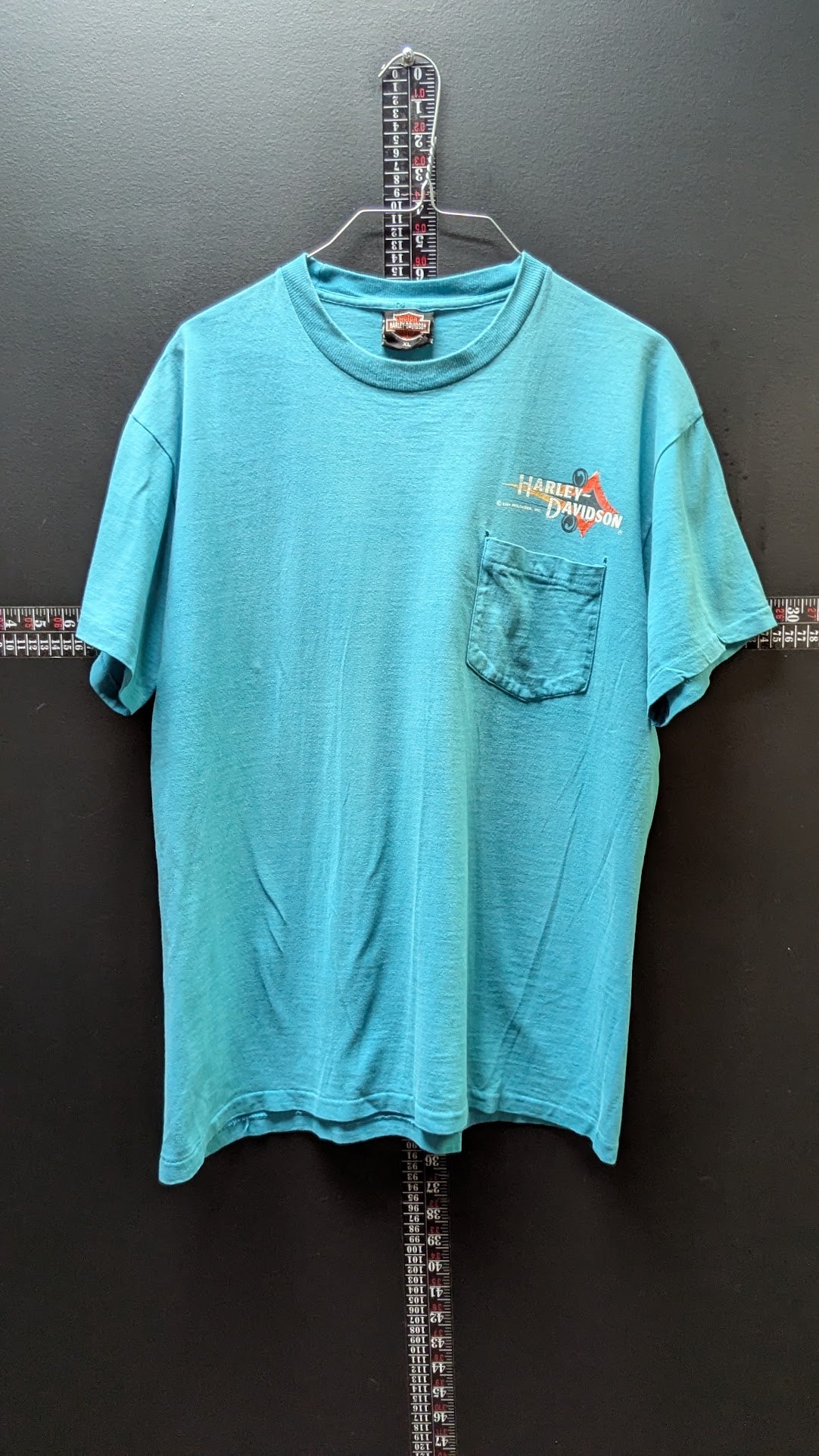 Vintage 1991 Harley-Davidson Pocket T-Shirt Men’s XL Teal Holoubek