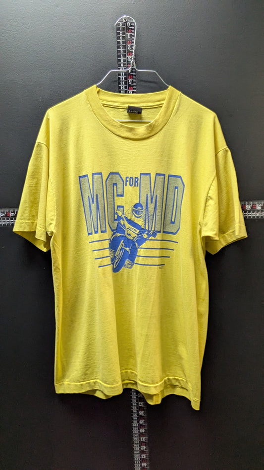 RARE! Vintage 1988 MC for MD Motorcycle T-Shirt XL KK Motorcycle Supply USA