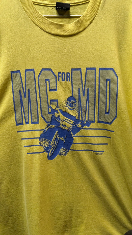 RARE! Vintage 1988 MC for MD Motorcycle T-Shirt XL KK Motorcycle Supply USA