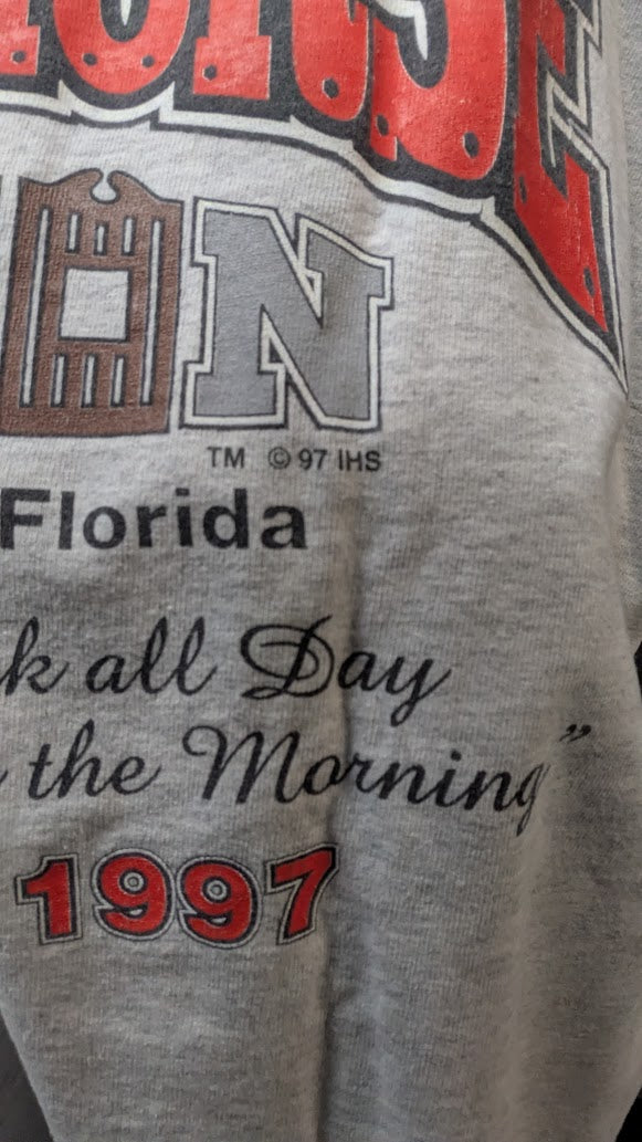 Vintage 1997 Iron Horse Saloon Bike Week Long Sleeve Henley Shirt L