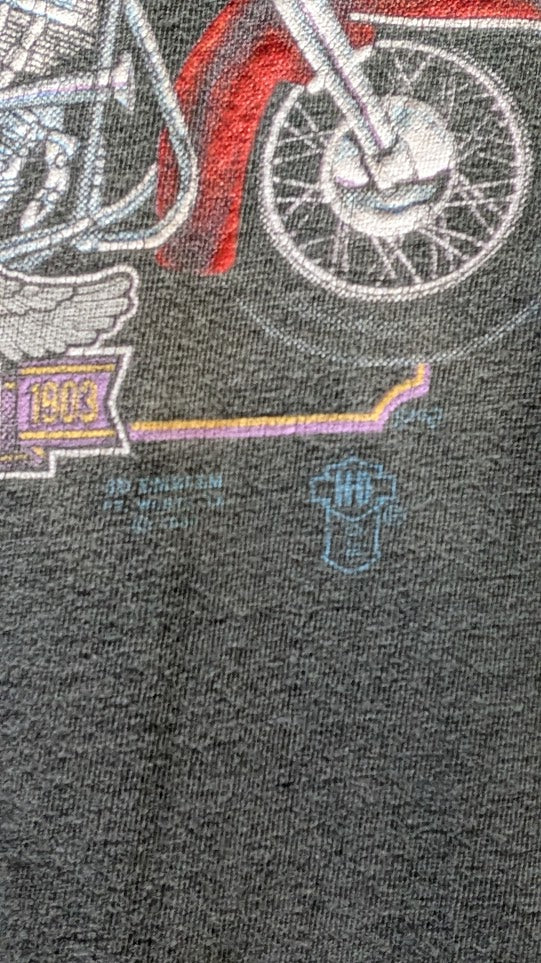 Vintage 1993 3D Emblem Harley-Davidson Yellowstone Jackson Hole XL T-Shirt