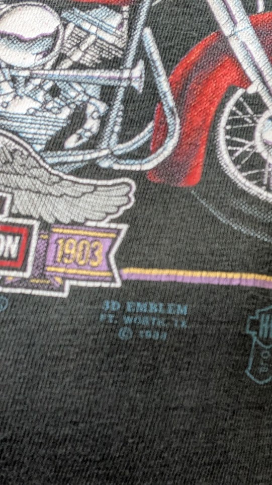 Vintage 1993 3D Emblem Harley-Davidson Yellowstone Jackson Hole XL T-Shirt