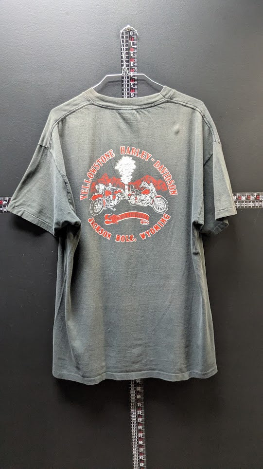 Vintage 1993 3D Emblem Harley-Davidson Yellowstone Jackson Hole XL T-Shirt