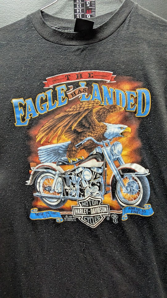 Vintage 1987 3D Emblem Harley-Davidson “The Eagle Has Landed” T-Shirt XL