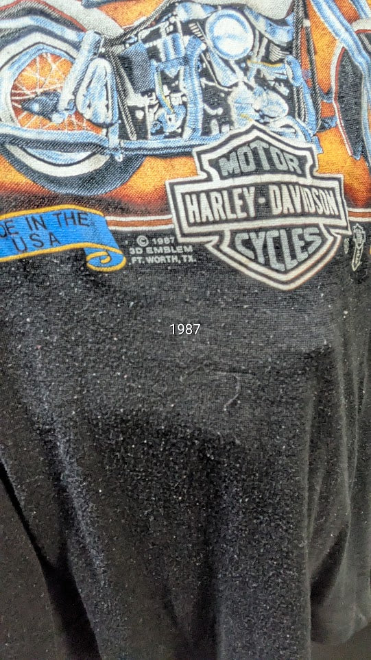 Vintage 1987 3D Emblem Harley-Davidson “The Eagle Has Landed” T-Shirt XL
